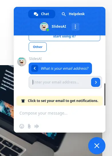 cancel Slides AI via live chat