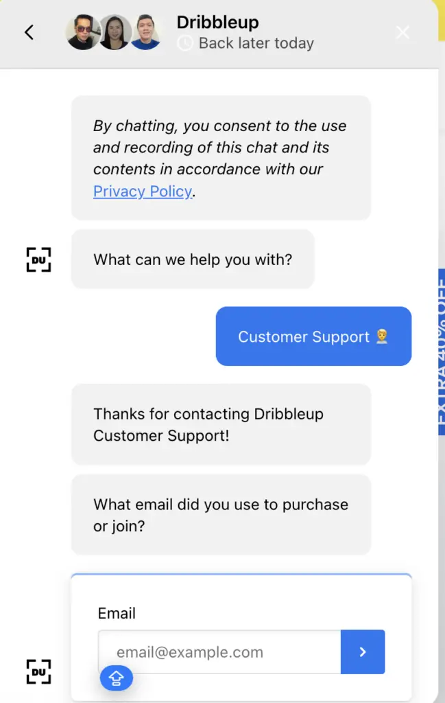 How To Cancel DribbleUp Membership Via Live Chat?